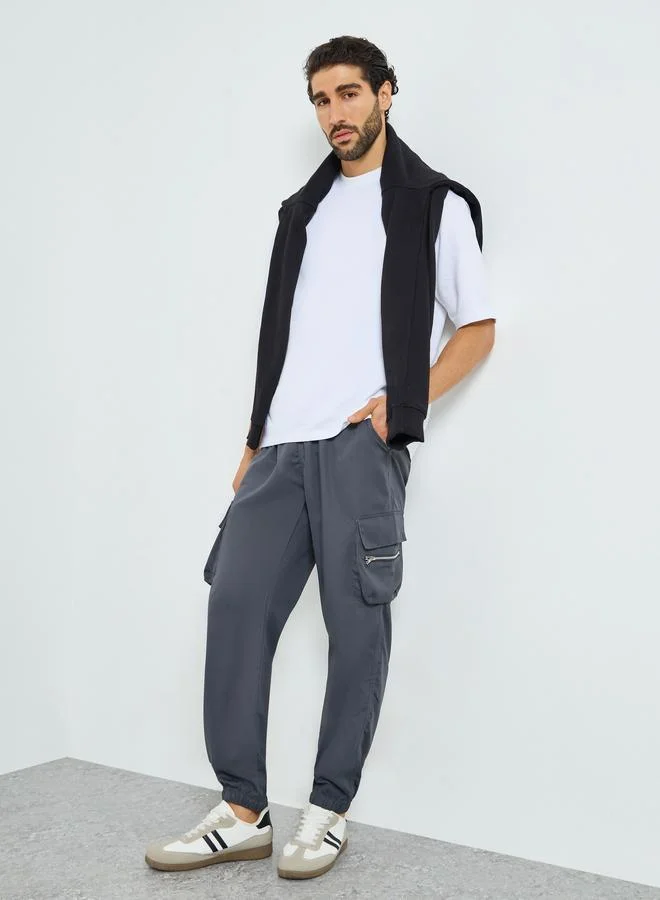 Take Two Men Charcoal Relaxed Fit Cargo Pants